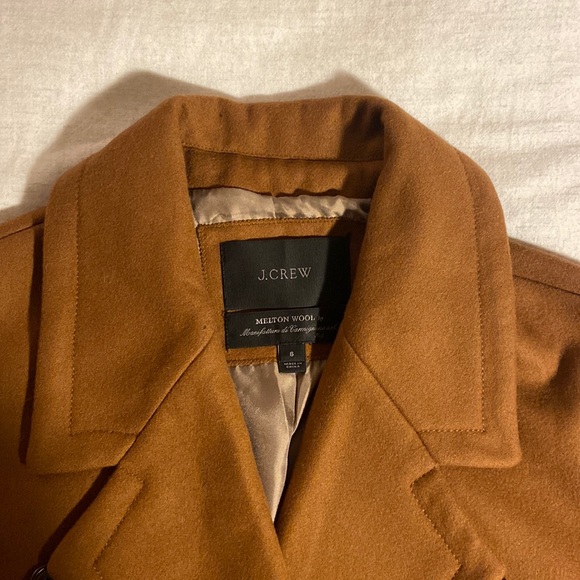 J Crew cognac Melton wool Jacket Size 6 - Picture 3 of 9